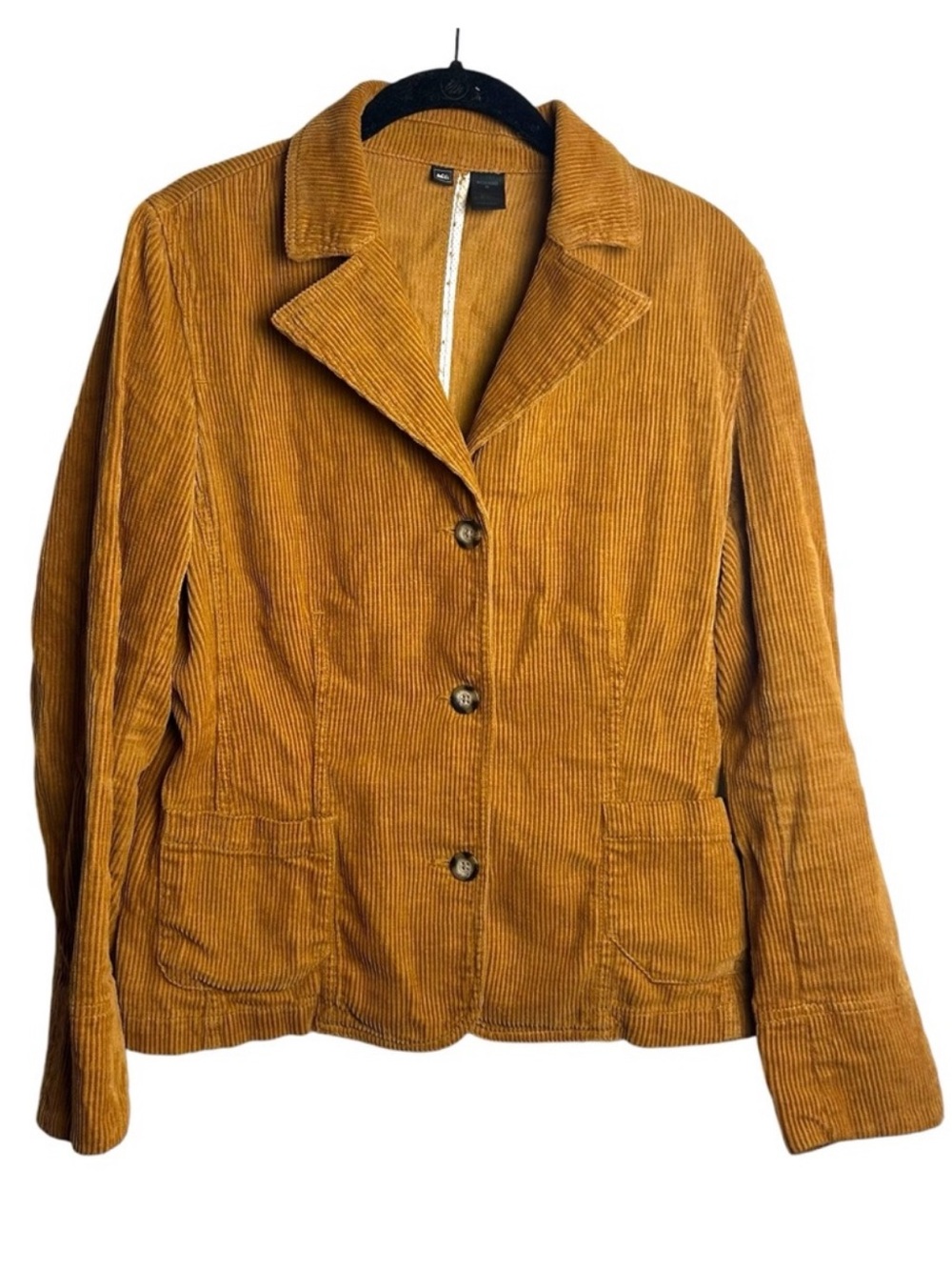 REI Corduroy Soft 3 button Utility Jacket Blazer Caramel Tan